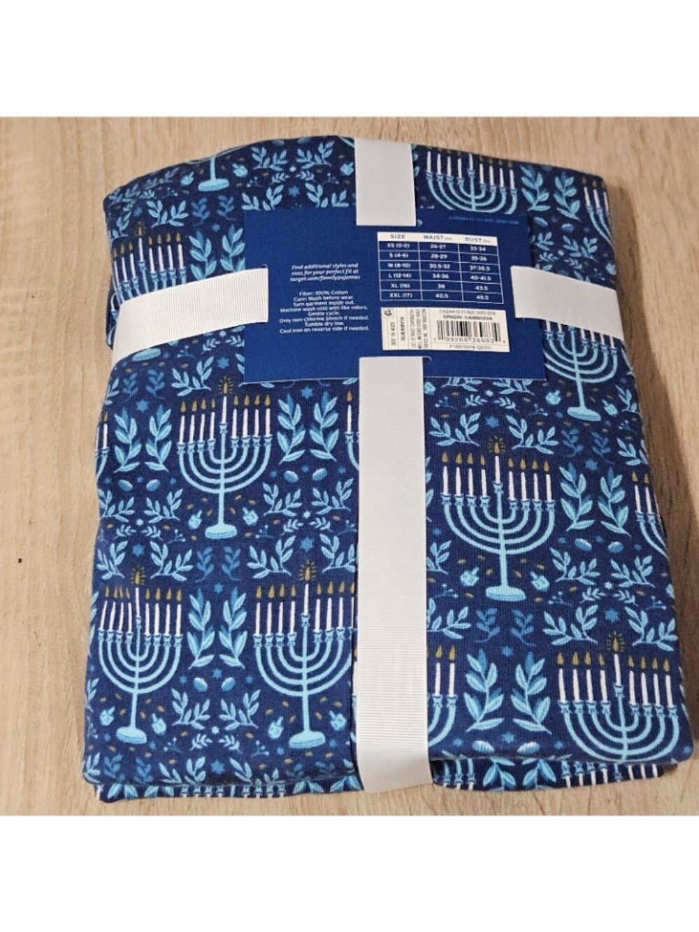 Women's Pajamas Size Xl Hanukkah 2 Piece Sleep Set Dreidel Menorah Print Cotton - Picture 2 of 4